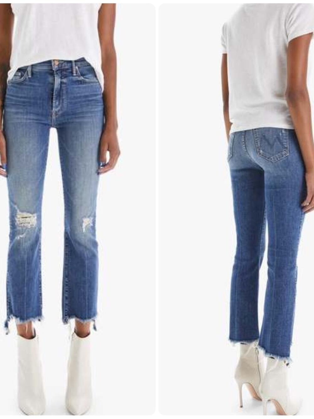 Mother The Insider Crop Step Chew Jeans Dancing on Coals